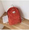Schoolbag simple and lightweight girls backpack cute primary school bag large capacity corduroy casual backpack