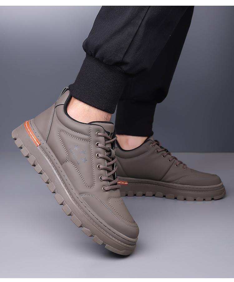 Herren 2025 Martin Stiefel: Neue Herbst/Winter Casual Sport High-Top Echtleder Retro Board Schuhe, Verschleißfeste Kurze Arbeitsstiefel