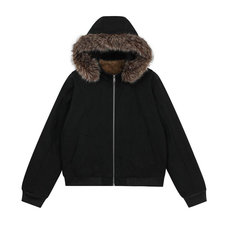 Kisko Winter American Style 90 White Duck Down Warm Hooded Down Jacket for Men and Women, High-End Casual Fur Collar Coat Trendy