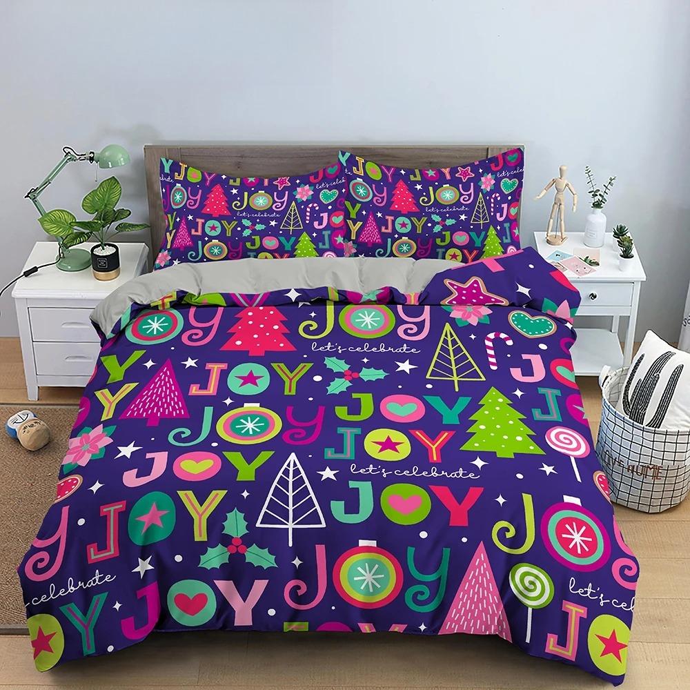 3d feliz natal branco conjuntos de cama natal edredão/colcha conjunto poliéster consolador capa rei rainha gêmeo completo vermelho arco bege