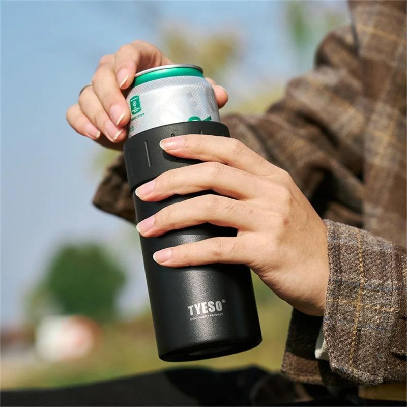 TYESO 12/18oz Stainless Steel Insulated Beer Bottle & Can Cooler Keep Warm and Cold Vacuum Portable Anti Slip Beer Cup Covers