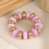 Vintage Irregular Beaded Stretch Bracelet Chunky Bead Bangle Trendy Jewelry For Women Daily Party Stackable Wrist Accessory