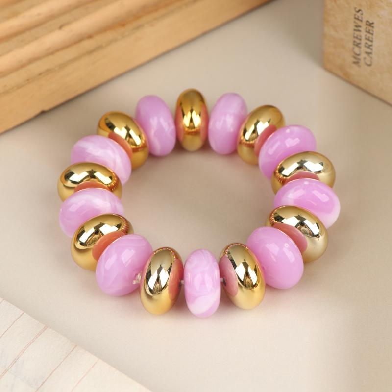 Vintage Irregular Beaded Stretch Bracelet Chunky Bead Bangle Trendy Jewelry For Women Daily Party Stackable Wrist Accessory