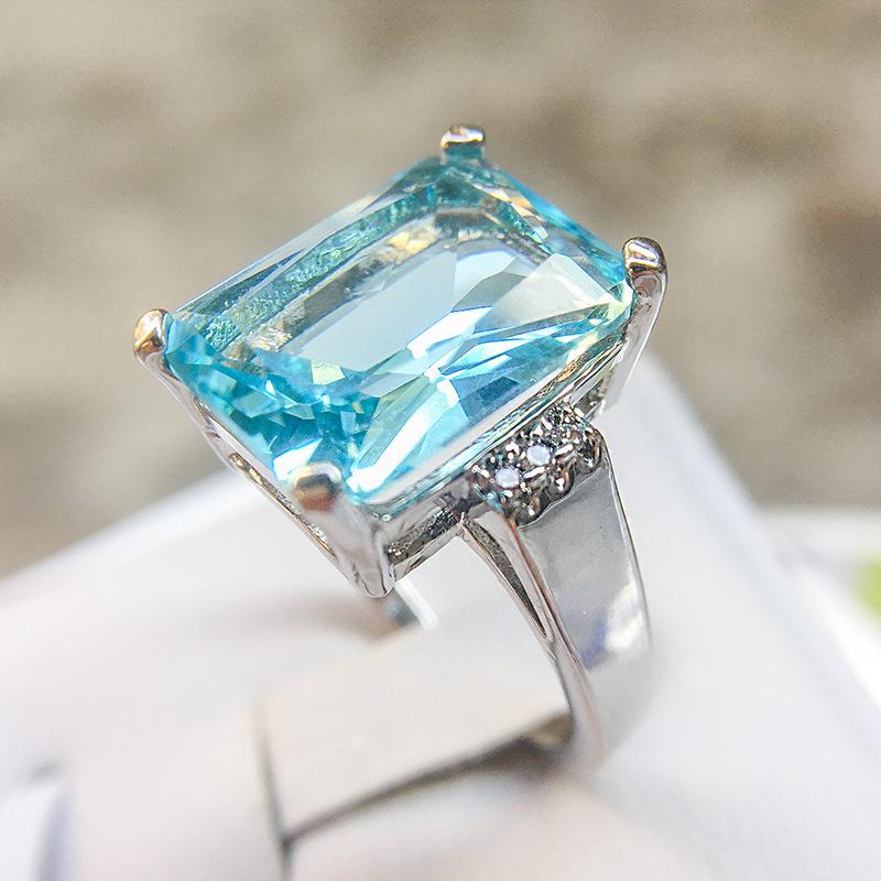 Fashion Luxury Topaz Engagement Ring, Sapphire Ring, Hand Accessories