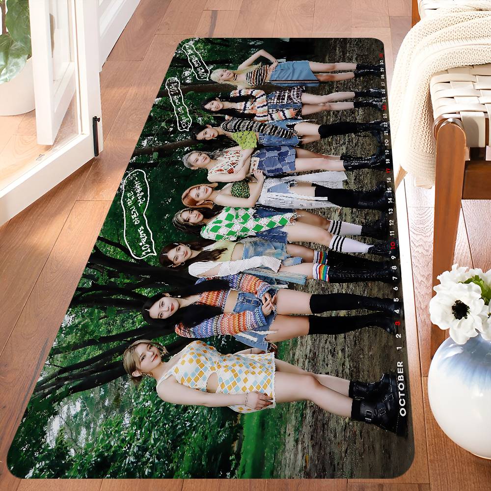 

Fromis_9 Kpop Girl Group Floor Mat INS Style Soft Bedroom Floor House Laundry Room Mat Anti-skid Household Carpets 40x60cm