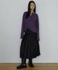 MAIS Polka Dot Pleated Long Skirt / Black