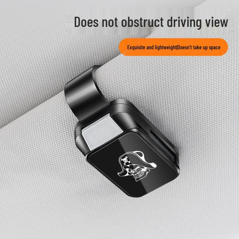 Multifunctional Skull Head Car Glasses and Ticket Sun Visor Clip