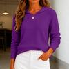Women's Casual Comfortable Hooded V-Neck Long Sleeve Pullover Sweater, Loose Fit Color