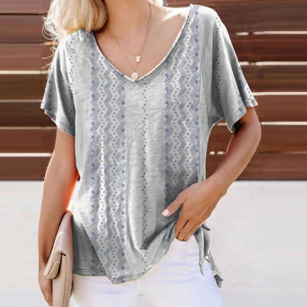 

Жіноча футболка Літня футболка з V-подібним вирізом для жінок Повсякденна мода з коротким рукавом Повсякденна футболка з 3d принтом Жіночий одяг XL