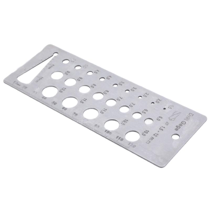 Drill Gauges Bolts And Wire Diameter Index Gauge Stainless Metric Gauge Multipurpose Measurement Tool with Hanging Hole