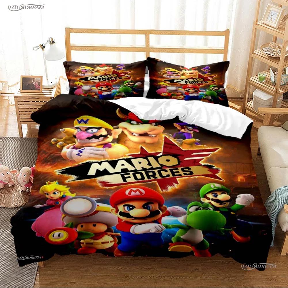 Mario Cartoon Game Cute All Season Duvet Cover Comforter Bedding Sets Soft Quilt Cover And Pillowcases Single/Double/Queen/King
