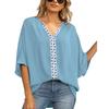 Summer New Women's Clothing Bat Sleeve Shirt V-neck Short Sleeved Shirt
