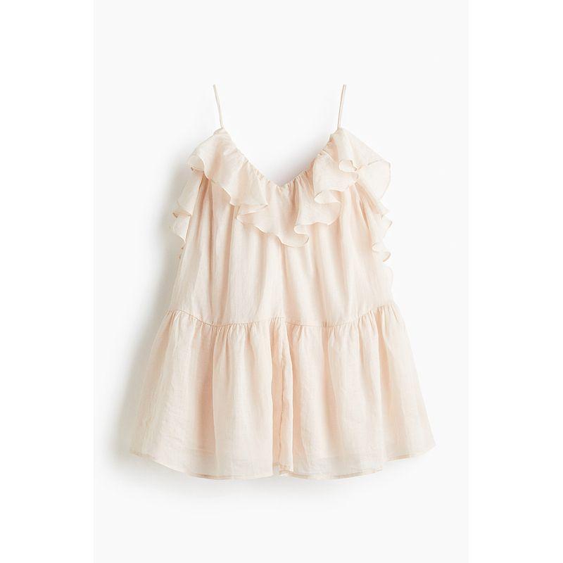 

Женское платье А-силуэта HM 2025 Лето Новое поступление Морской отдых Воланы Юбка из рами 1298079 Soft Pink 170/104(L)