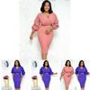 Elegant Women's Fashion Autumn And Winter Long Sleeved Pleated V-neck Bead Sexy Dress