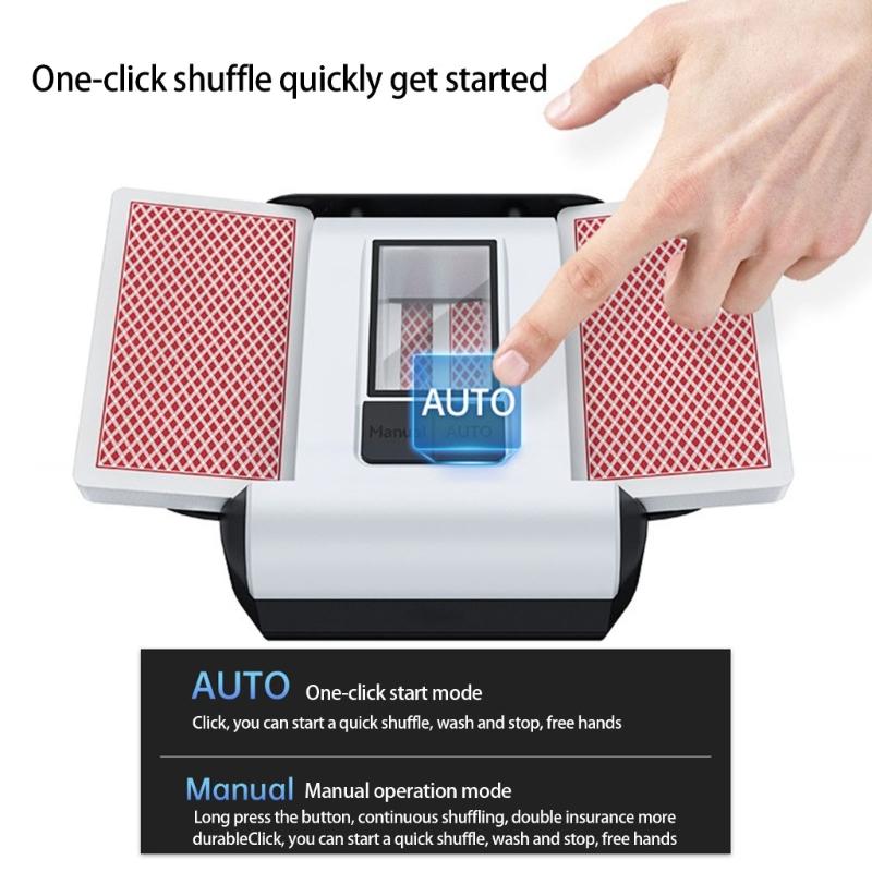 2000MHA Durability Electric Card Shuffler Rechargeable Automatic Card Shuffling Machine for Travel and Leisure Activity