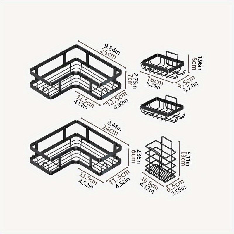 5/3 Racks 1pc Kitchen&Bathroom Organizer Storage Drain Rack, No punching required,large capacity Space-Efficient home Corner Rack.