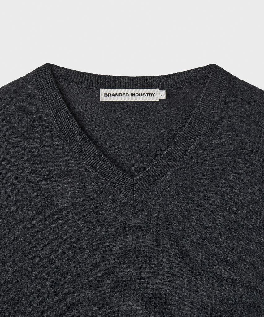 Beulaendideu [Superior] Essential Superfine V-Neck Knit [Charcoal]