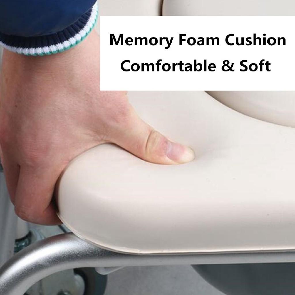 3 in 1 Aluminum Alloy Commode Chair Bathroom Shower Toilet Wheelchair Household Portable Elderly Closestool