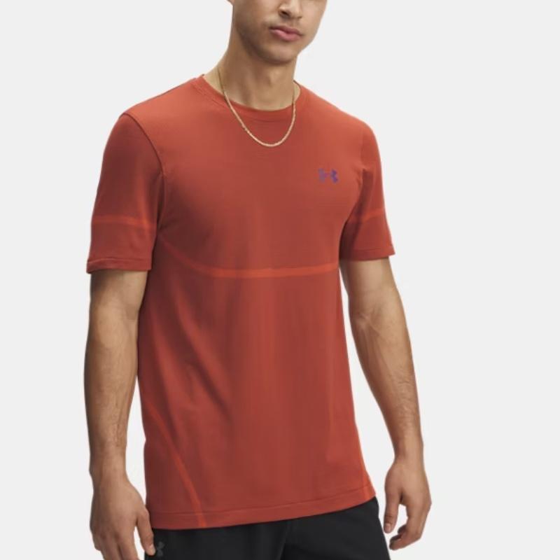 Under Armour Vanish Elite Seamless Comfortable Skin-Friendly Versatile Breathable Short Sleeve T-Shirt Men Tops Flame 1376781-847
