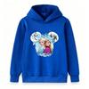 Kids Girls Boys Cute Cartoon Princess Print Pullover Hoodie Cozy Long Sleeve Casual Sweatshirt for Winter Autumn Daily Wear