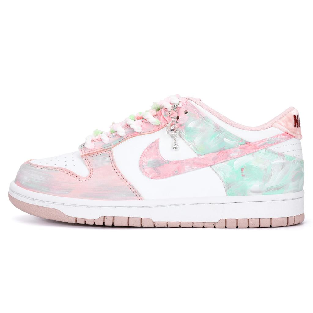 Nike Dunk Abrasion Resistant Breathable Low top Skateboard Shoes Women's Pink DO6485-600(Team943-SBOX)