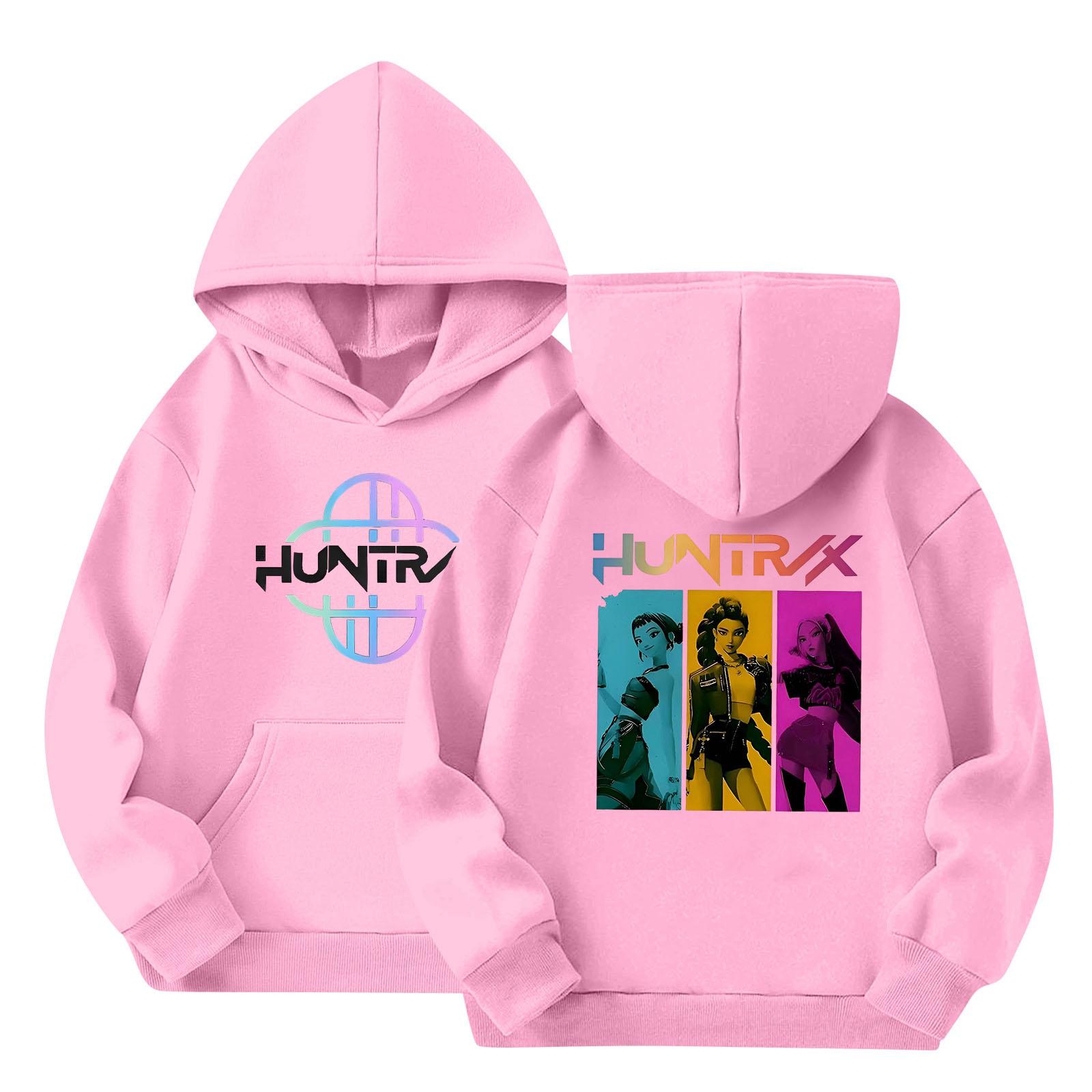 Детская толстовка с капюшоном для мальчиков и девочек, модная толстовка с длинными рукавами и принтом 120 розовый