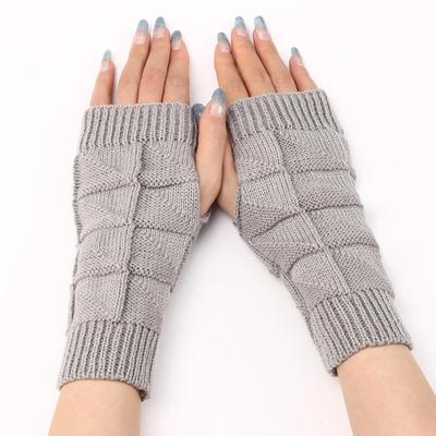 New Autumn and Winter Women's Knitted Warm Gloves Half Finger Sleeves Short Arm Sleeves