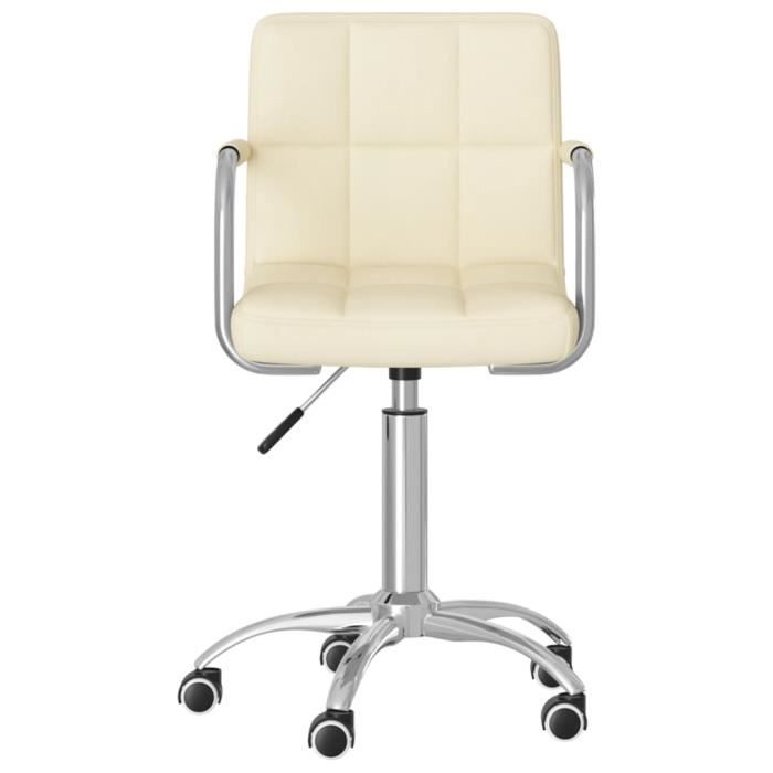 VidaXL Chaise pivotante de salle à manger, Crème Tissu.