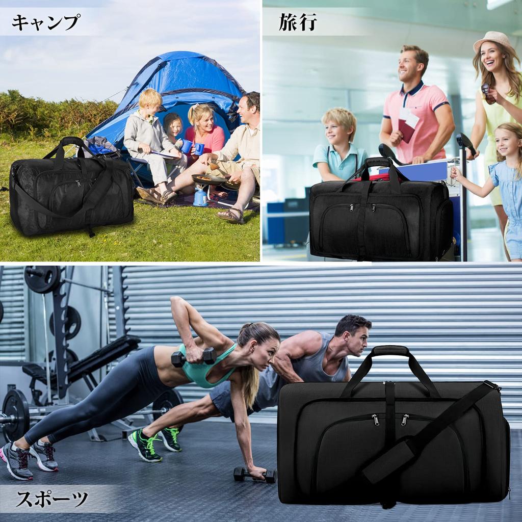 Foldable Boston Bag for Large YKK School Sports 5 Suitcase Shoe Storage Water Business Men, Capacity, Zipper, Trip, Travel, Bag, Colors, 40L, 65L,