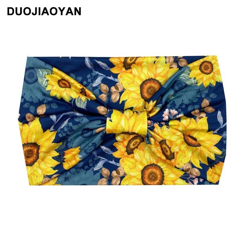 Knot Headband, Color Blocked Pattern Printed Sports Headband, Fashionable Polka Dot Wide Edge Elastic Headband