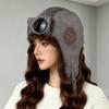 Yk Leopard Print Warm Lei Feng Hat Women's Winter Korean Big Head Circumference Velvet Hat Men's Cycling Windproof Ear Protection Flying Hat~