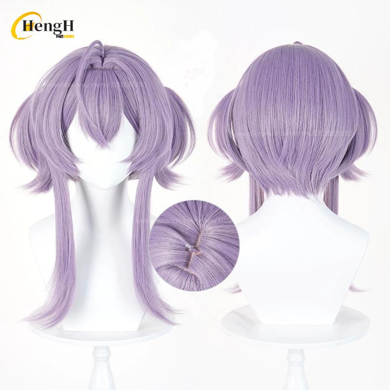 Spiel NTGOV Liberalio Synthetikhaar Lang 55cm Grau Lila Cosplay Anime Perücke Hitzebeständiges Haar Halloween Party Perücken
