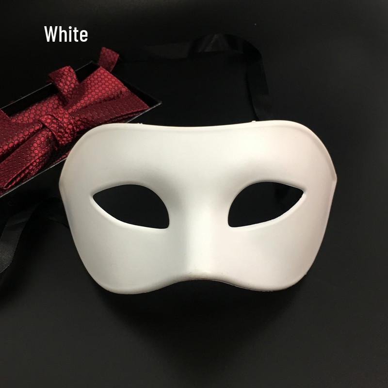 

Men s Black & White Handsome Christmas Masquerade Half Face Mask - Ancient Style