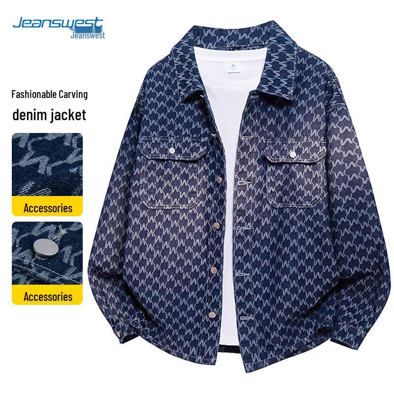 

JEANSWEST Men s Autumn/Winter Lapel Workwear Jacket M