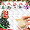 1/12Pcs Christmas Balls Pendants DIY Hollow Plastic Clear Fillable Bauble Xmas Tree Hanging Ornaments Home Party Gifts Box Decor
