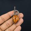 Baltic Amber Pendant, 999 Copper Wire Wrapped Gemstone Jewelry, Handmade Pendant For Mother Day