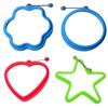 Cartoon Heart-Shaped Silicone Egg Frying Pan Ring with Handle - Nonstick Pancake Mold Cooking Tool