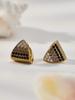18K Gold Plated Geometric Triangle Zircon Earrings - Versatile, Elegant, Stainless Steel