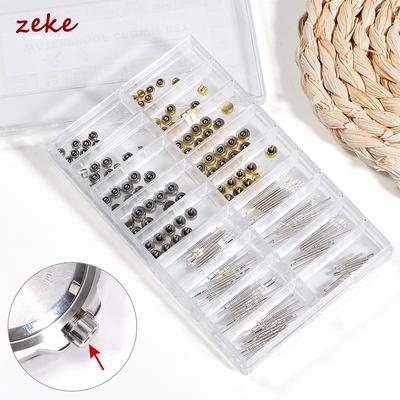 170 Stück Edelstahl Uhrenkrone 3,5 mm 4 mm 5 mm Verstellbare Uhrkrone mit Tubus Uhren Ersatz-Modifikations-Teile mit Box