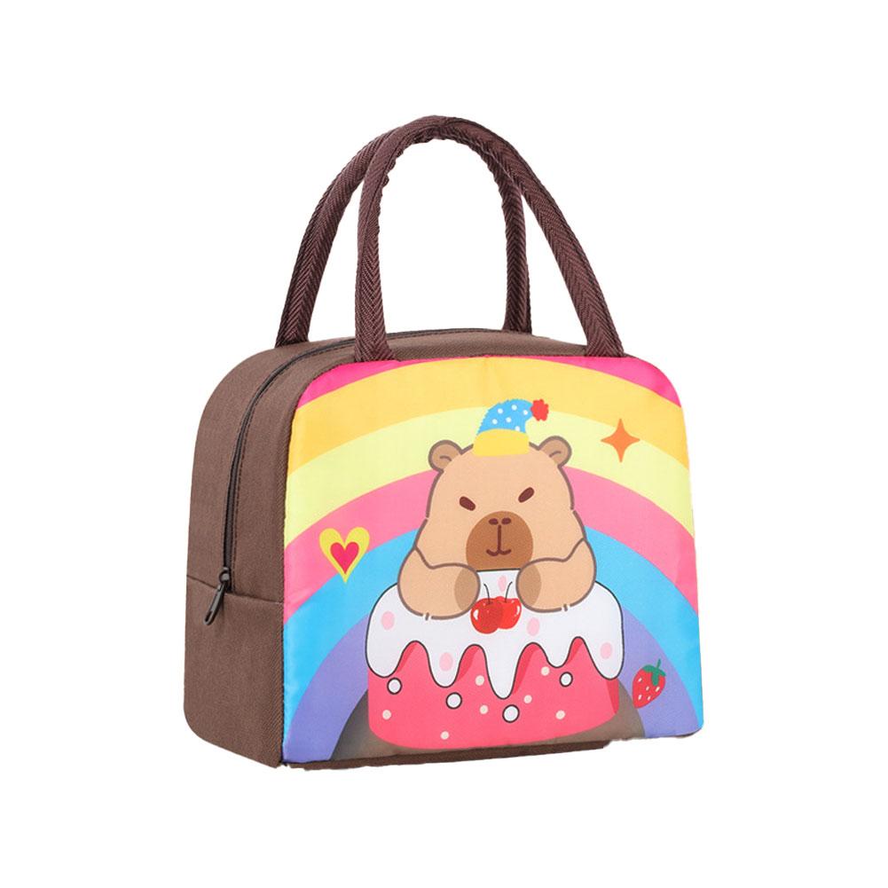 Lunch Bag Oxford Cloth Cartoon Capybara Insulated Food Container Portable Thermal Box Bag for School Eco-Friendly Meal Tote New