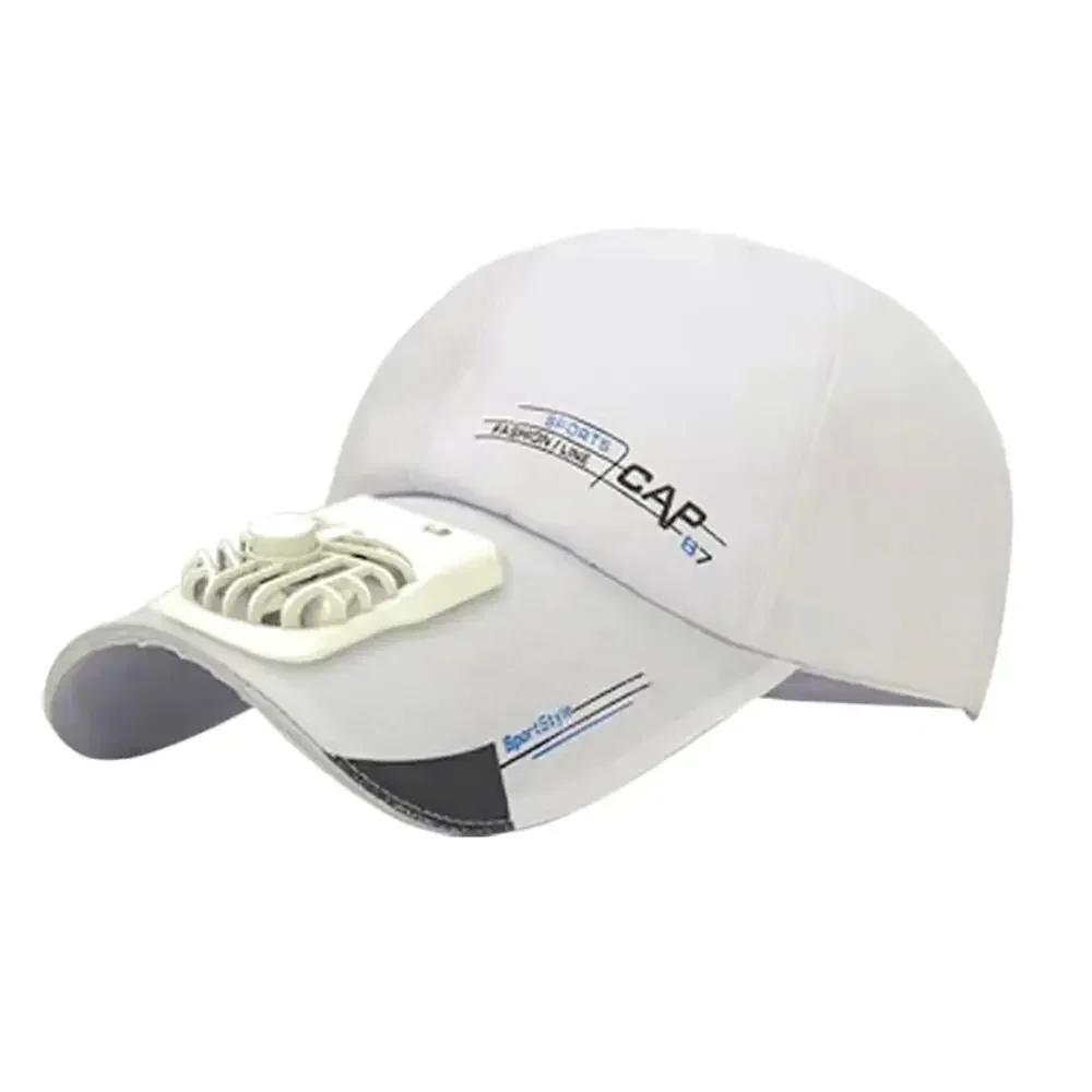 Damen Herren Sommer USB-Lade Kühlender Ventilator Baseballkappe Outdoor Golf Sonnenschutz 2 Geschwindigkeiten Einstellbar Schirmmütze Wandern Strand Sonnenhut