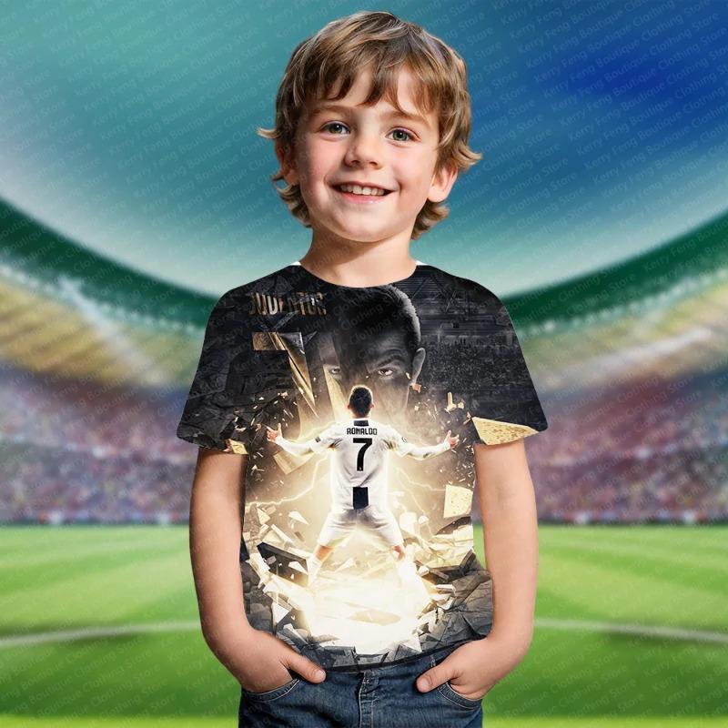 

Classic Ronaldo 3D Printed T-shirt Short Sleeve Summer Daily Football Fan T-shirt Kids Adult Comfortable Short Sleeve 100