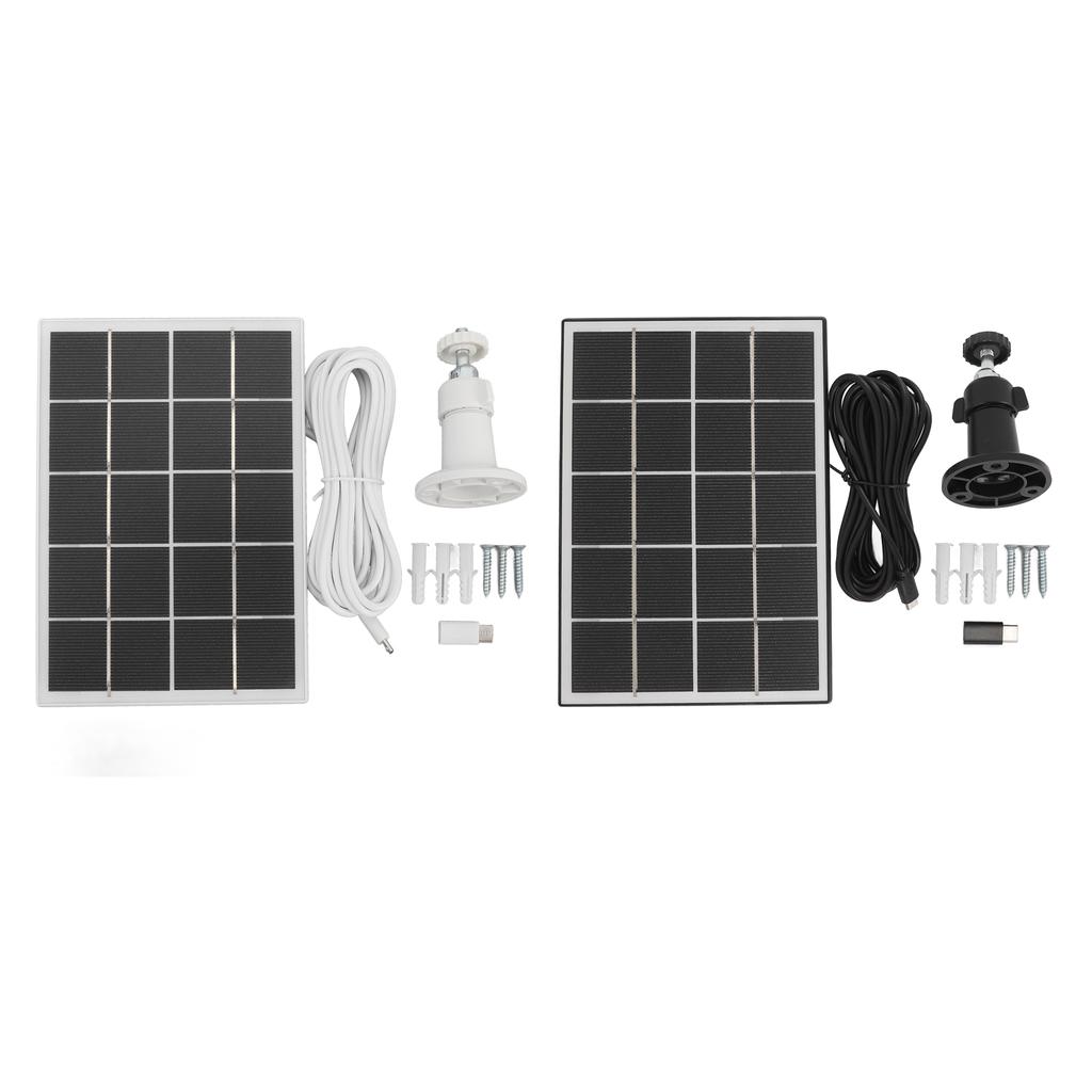 Camera Solar Charging Panel with Bracket 3W 5V Monocrystalline Silicon Type C Security Camera Solar