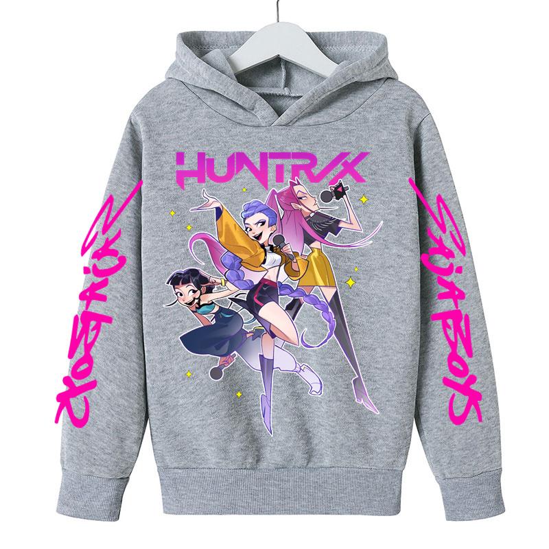 KPop Demon Hunter Rumi Derpy Cartoon Girls Boy Hooded Sweatshirt Warm Children's Wave Fashion Casual Tops Casual Girls Clothing