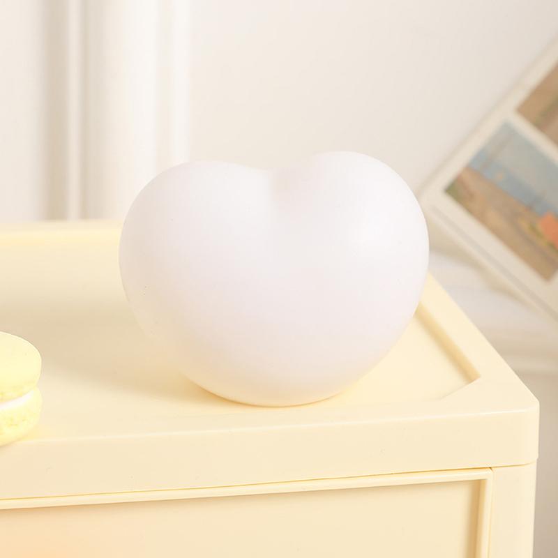 1 stk Søt Hjerte Nattlys Vinyl LED Sovelampe Nattbordslampe Touch Barnerom Nattlys For Barnerom Gratulerer med dagen Gave