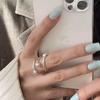 Copper Rings For Women Geometric Fine Jewelry Finger Adjustable Simple Dots Ring For Party Birthday Gift