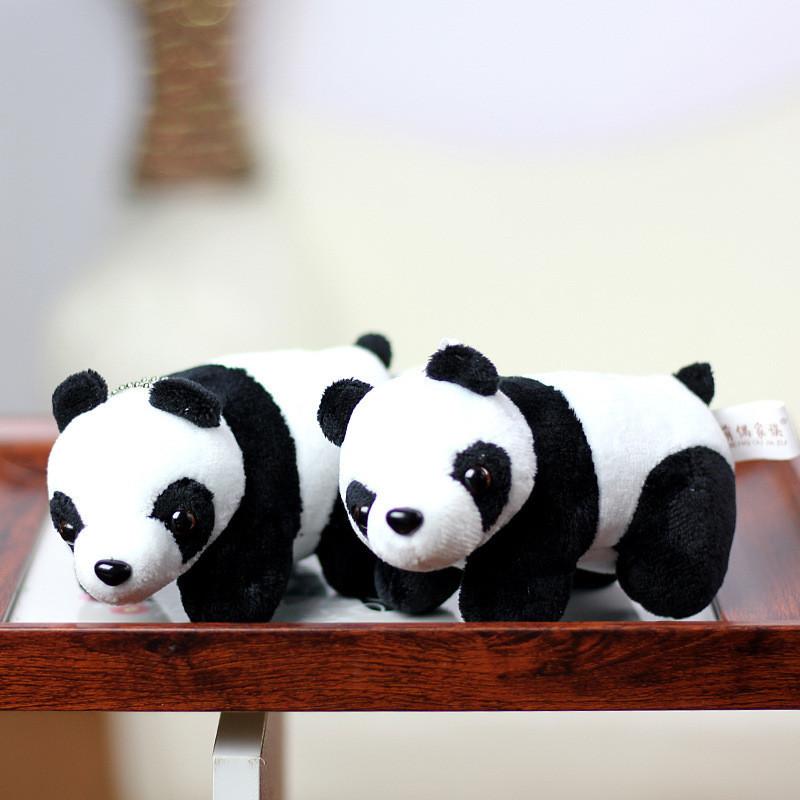 Realistic Panda Plush Toy Soft Stuffed Animal Cute Panda Doll Keychain Gift