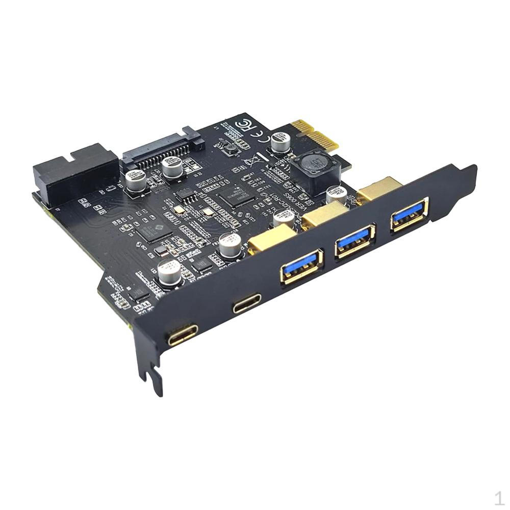 

PCIe Hub PCI Express USB Add in Card Pci-e to 3.0 Type C, USB 3.2 Gen1 Controller Riser