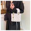 Trendy Diamond Quilted Faux Leather Shoulder Bag for Women Korean Style Fashionable Crossbody Square Purse