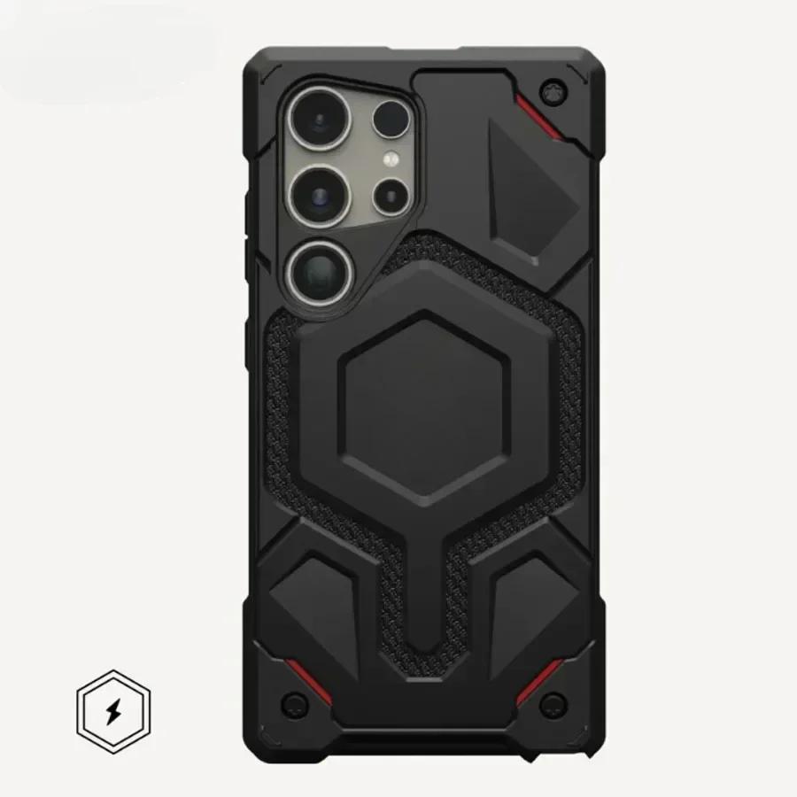 Monarch Pro Magnetische KEVLAR-Hülle für SamsungS25 Ultra S23 S24 Plus Magnet Militärische robuste Rüstung Stoßfeste Magsafe-Schutzhülle